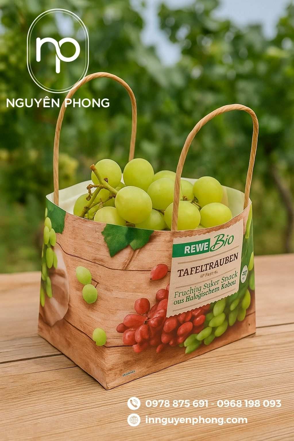 Mẫu túi giấy đựng nho khô kích thước lớn 